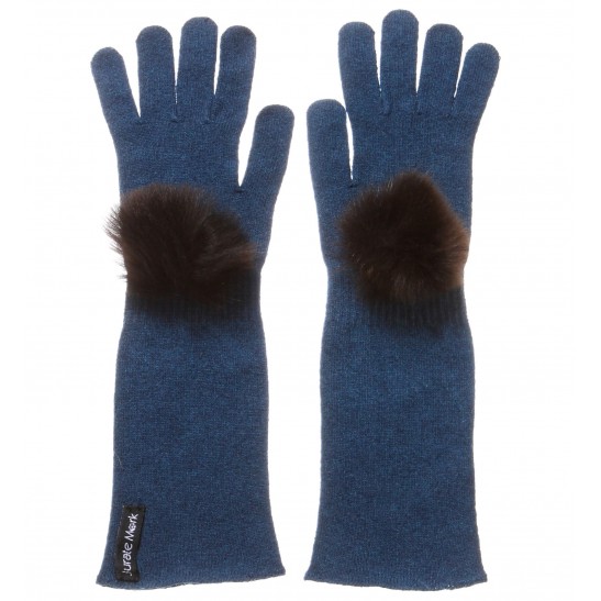 Cashmere Blend Gloves with Lamb Fur decoration packaged in Signature box